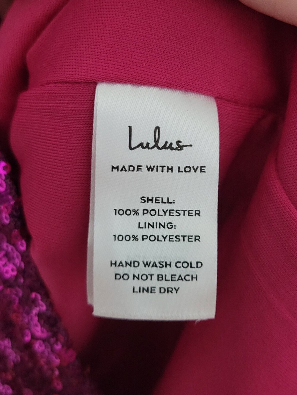 Lulus Delightful Ways Magenta Sequin Mini Dress Wide Neckline Low Back Party M - Picture 5 of 12